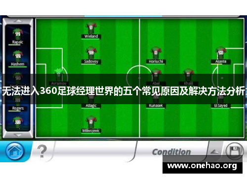 无法进入360足球经理世界的五个常见原因及解决方法分析 无法进入360足球经理世界的五个常见原因及解决方法分析
